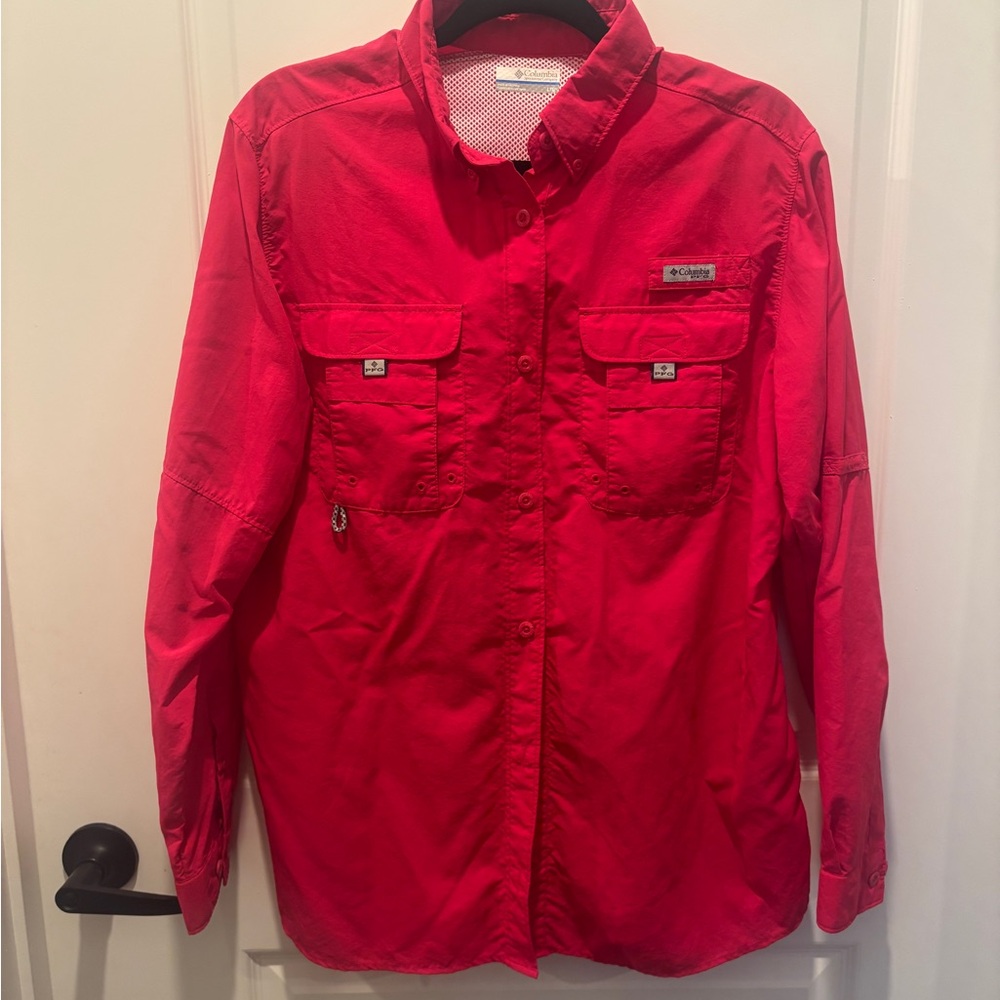 Columbia Pink Button-Up Shirt